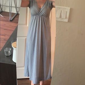 Blue & White Striped Maxi Dress